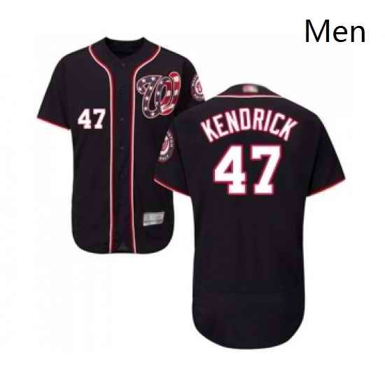 Mens Washington Nationals 47 Howie Kendrick Navy Blue Alternate Flex Base Authentic Collection Baseball Jersey